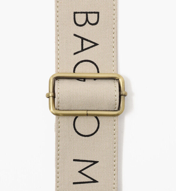 O MY BAG「【オーマイバッグ】キャンバスロゴストラップ/ホワイト コニャック コットン ナチュラルレザー」|ストラップ|