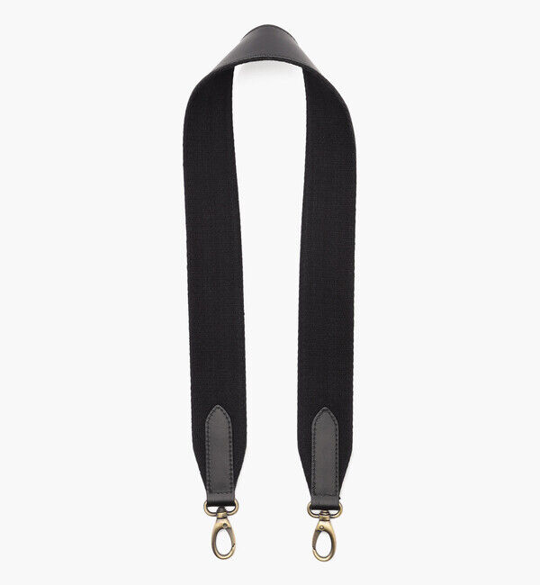 O MY BAG「【オーマイバッグ】リバーシブル クロスボディストラップ/ブラック ナチュラルレザー/アクセサリー」|ストラップ|