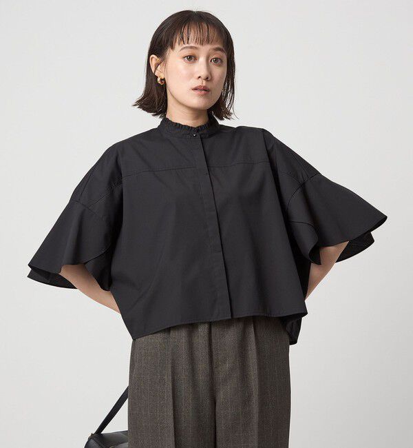 UNITED ARROWS green label relaxing「フレアスリーブ クロップド シャツ -マシンウォッシャブル・UVカット-」|シャツ・ブラウス|