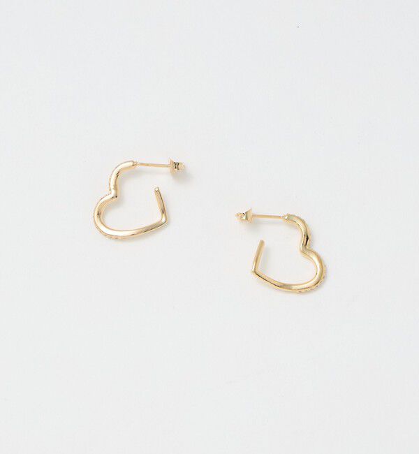 BEAUTY&YOUTH UNITED ARROWS「キュービックジルコニア ライン ハート ピアス」|ピアス|