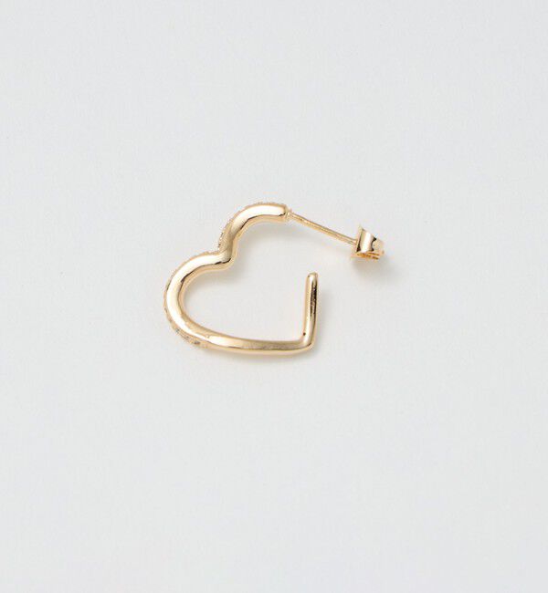 BEAUTY&YOUTH UNITED ARROWS「キュービックジルコニア ライン ハート ピアス」|ピアス|