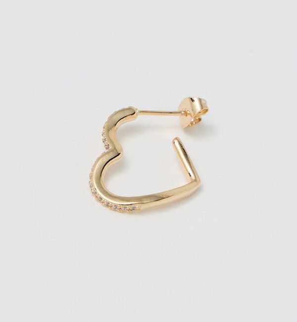 BEAUTY&YOUTH UNITED ARROWS「キュービックジルコニア ライン ハート ピアス」|ピアス|