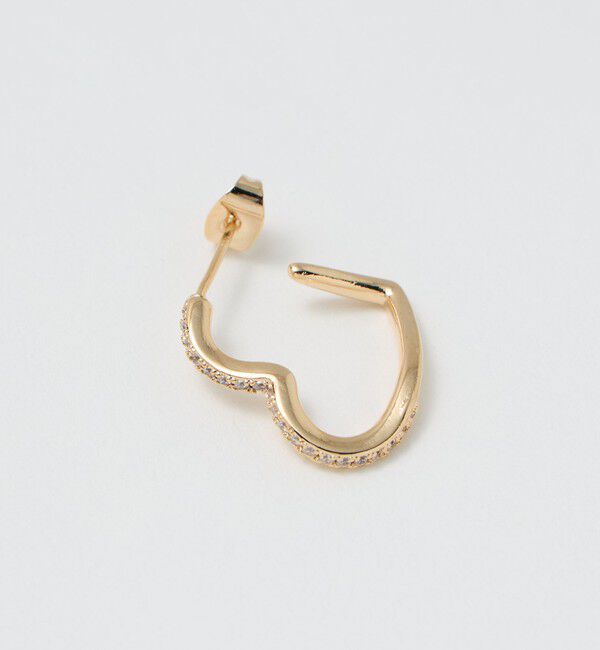 BEAUTY&YOUTH UNITED ARROWS「キュービックジルコニア ライン ハート ピアス」|ピアス|