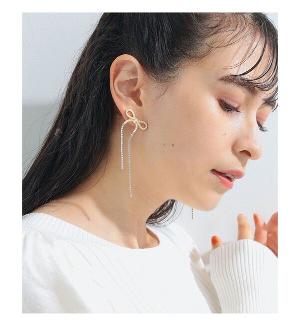 Ray BEAMS 「Chalulu / ロング リボン ピアス」|ピアス|