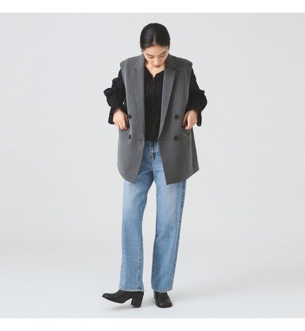 Ray BEAMS 「ヘリンボーン 4ボタン ダブルブレスト ジレ」|ベスト・ジレ|