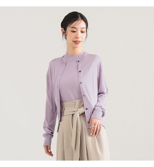 Demi-Luxe BEAMS 「シルク クルーネック カーディガン」|ニット・セーター|LAVENDER