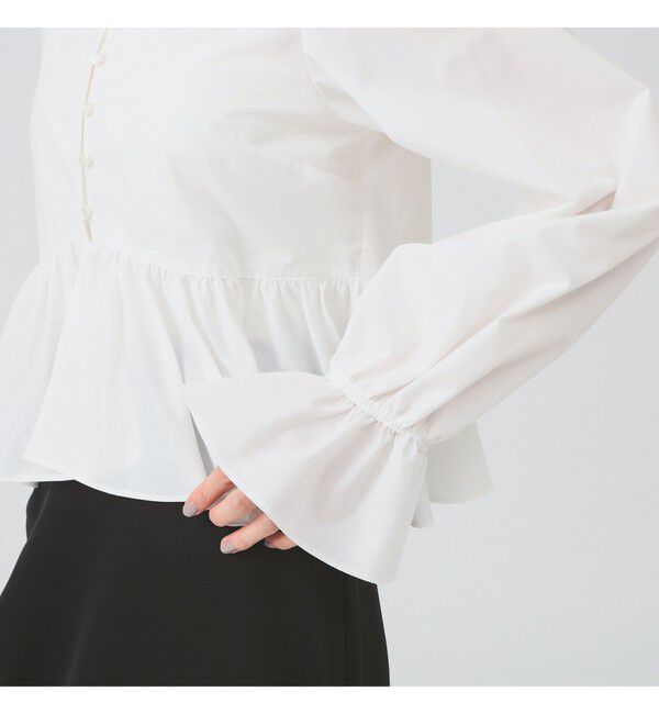 Ray BEAMS 「ギャザー ペプラム Vネック ブラウス」|シャツ・ブラウス|