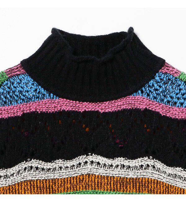 Ray BEAMS 「BOUSSOLE / マルチ ボーダー タートルネック ニット」|ニット・セーター|