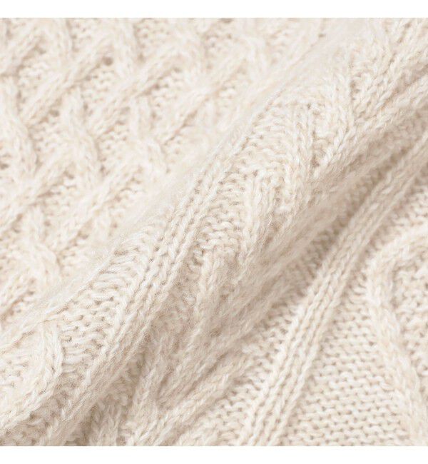 BEAMS「5ゲージ ラムウール クルーネック ケーブルニット」|ニット・セーター|