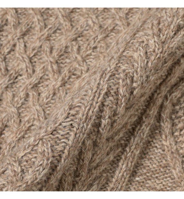 BEAMS「5ゲージ ラムウール クルーネック ケーブルニット」|ニット・セーター|