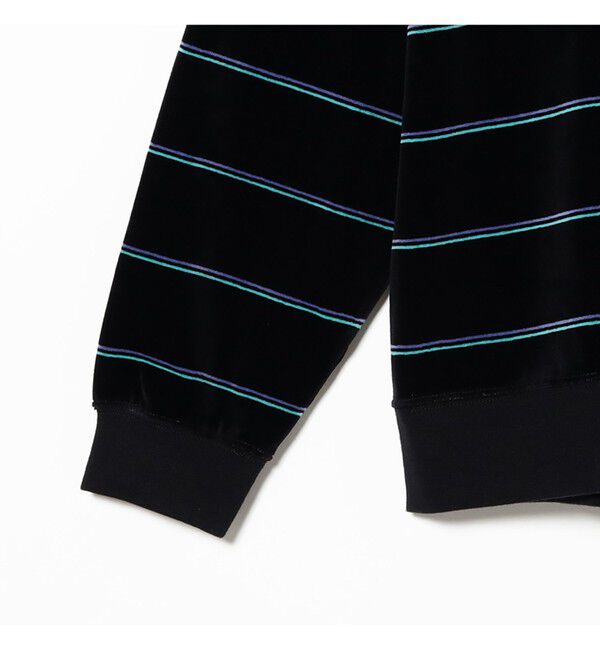 BEAMS「ワイドフィット ベロア ボーダー ポロシャツ」|ポロシャツ|