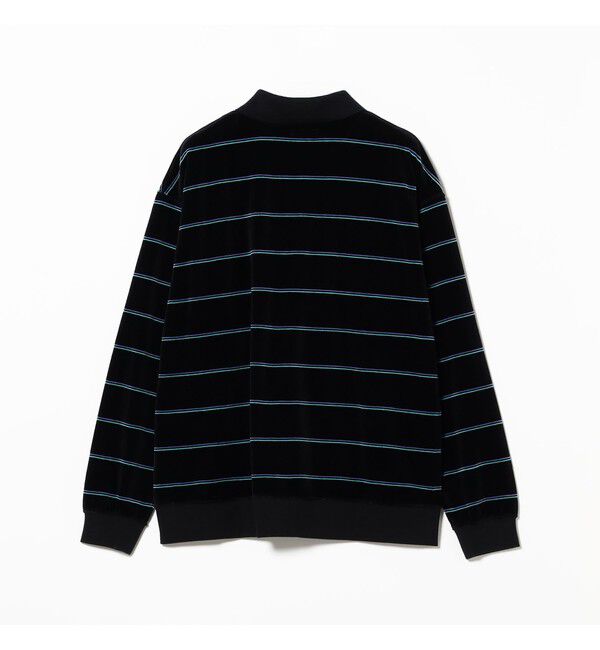 BEAMS「ワイドフィット ベロア ボーダー ポロシャツ」|ポロシャツ|