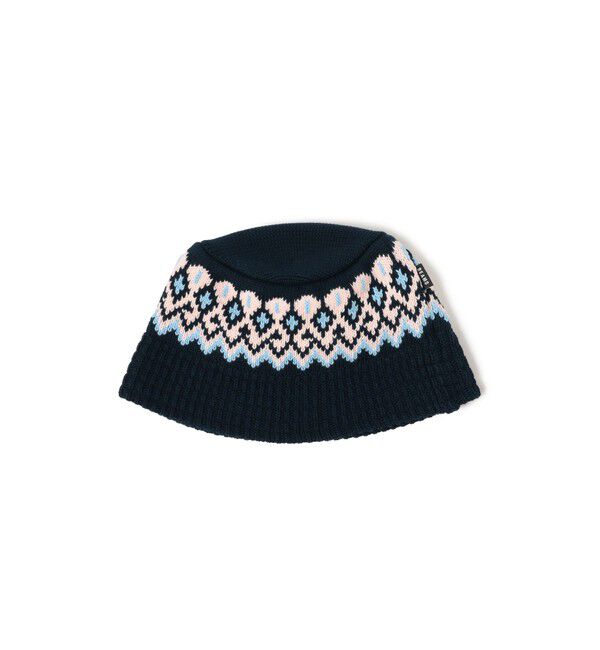 BEAMS「ジャカード ニット バケットハット」|キャップ・キャスケット|NAVY