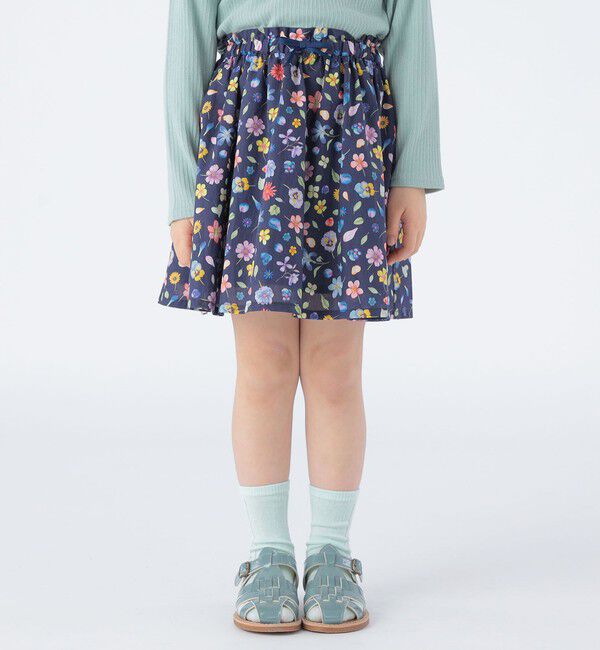 SHIPS KIDS「SHIPS KIDS:100～130cm / リバティ スカート」|フレア|ネイビー