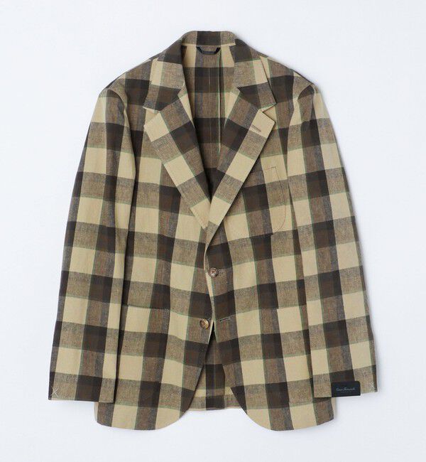 SHIPS「【SHIPS別注】Errico Formicola: ブラウンカラー マドラスチェック ジャケット」|テーラードジャケット|ブラウン