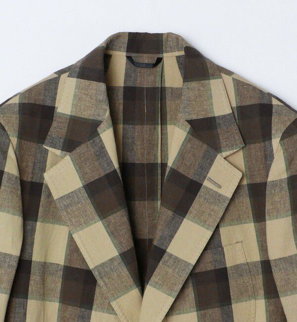 SHIPS「【SHIPS別注】Errico Formicola: ブラウンカラー マドラスチェック ジャケット」|テーラードジャケット|