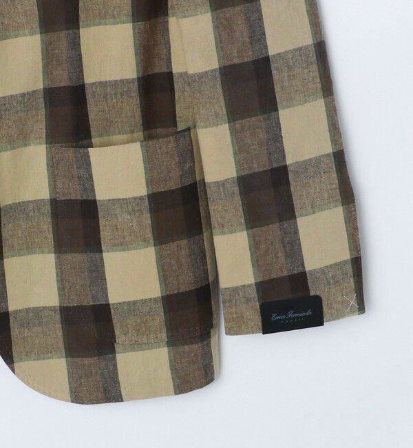 SHIPS「【SHIPS別注】Errico Formicola: ブラウンカラー マドラスチェック ジャケット」|テーラードジャケット|