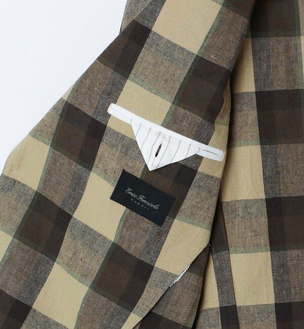 SHIPS「【SHIPS別注】Errico Formicola: ブラウンカラー マドラスチェック ジャケット」|テーラードジャケット|