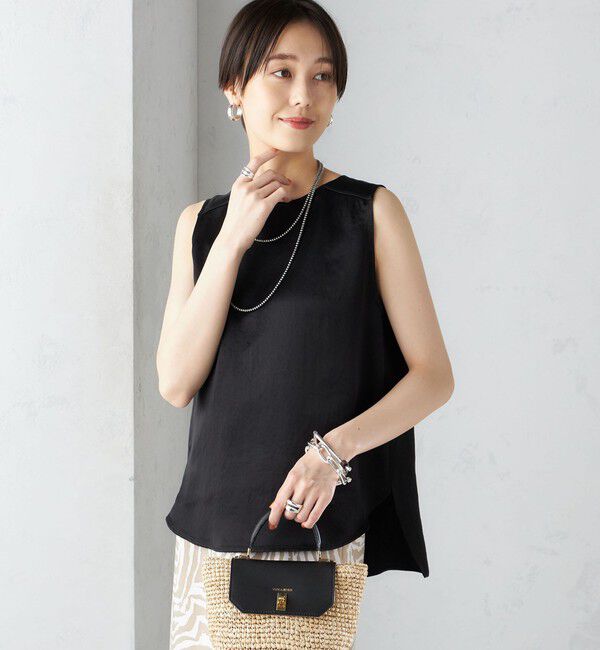 SHIPS for women「〈手洗い可能〉サテン ノースリーブ ブラウス ◇」|シャツ・ブラウス|