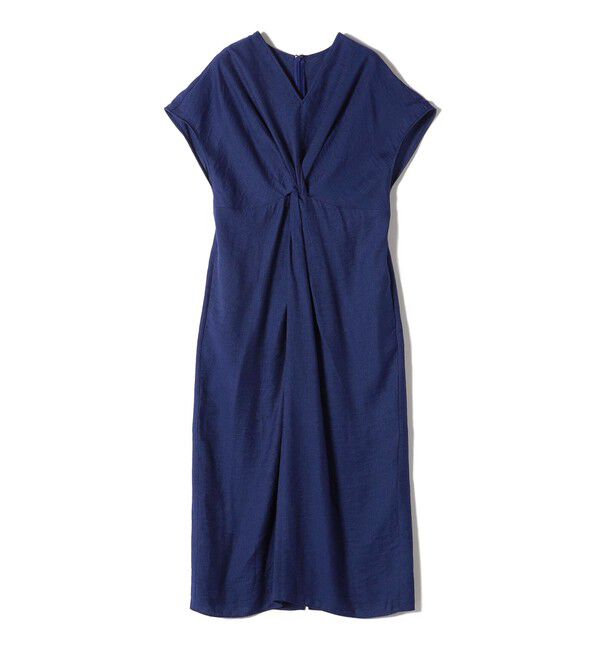 SHIPS for women「〈手洗い可能〉麻混 ノットディテール フレンチスリーブ ワンピース」|ワンピース|