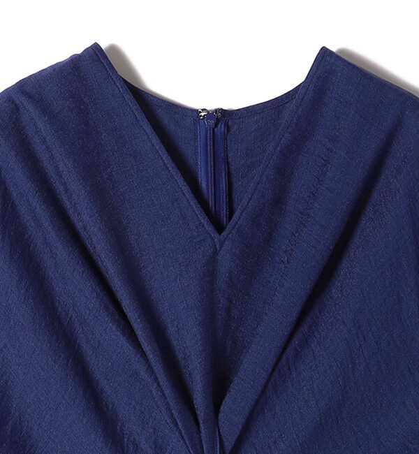 SHIPS for women「〈手洗い可能〉麻混 ノットディテール フレンチスリーブ ワンピース」|ワンピース|