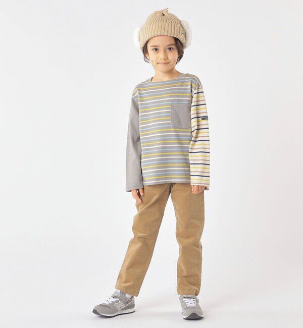SHIPS KIDS「SHIPS KIDS:100～130cm / オーガニック コットン ボーダー 長袖 TEE」|Tシャツ・カットソー|
