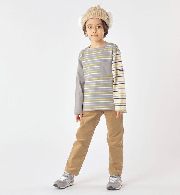 SHIPS KIDS「SHIPS KIDS:100～130cm / オーガニック コットン ボーダー 長袖 TEE」|Tシャツ・カットソー|
