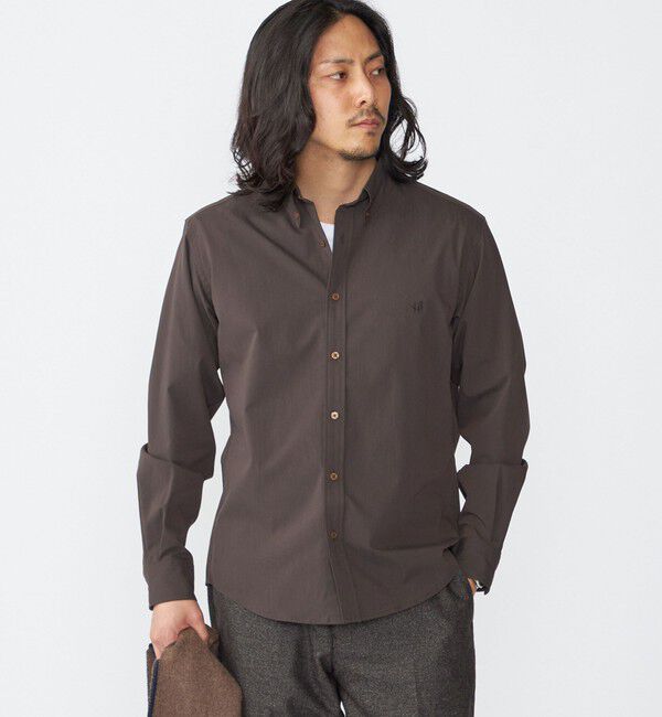 SHIPS「【WEB限定】SHIPS: 防シワ・吸水速乾 Drymix(R)タイプライターミニボタンダウンシャツ」|シャツ・ブラウス|