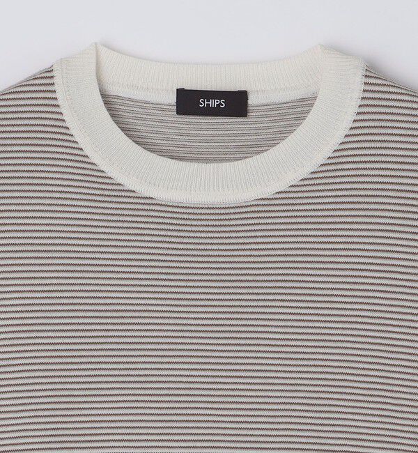 SHIPS「SHIPS:〈洗濯機可能〉14ゲージ マイクロボーダー ウール スウェット ニット」|ニット・セーター|