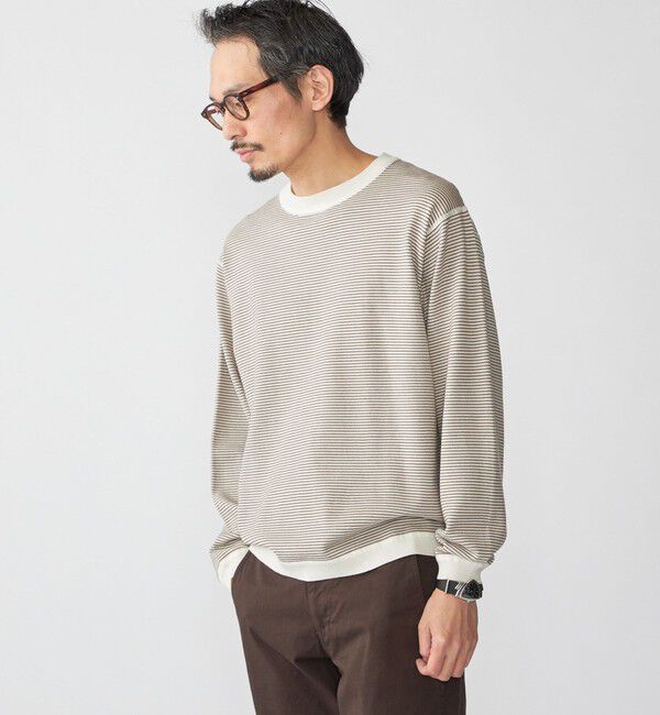 SHIPS「SHIPS:〈洗濯機可能〉14ゲージ マイクロボーダー ウール スウェット ニット」|ニット・セーター|