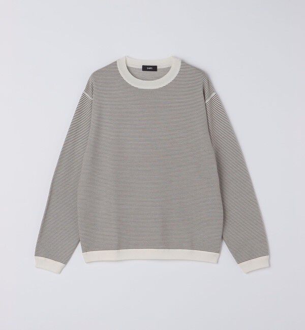 SHIPS「SHIPS:〈洗濯機可能〉14ゲージ マイクロボーダー ウール スウェット ニット」|ニット・セーター|