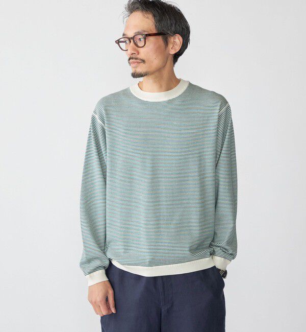 SHIPS「SHIPS:〈洗濯機可能〉14ゲージ マイクロボーダー ウール スウェット ニット」|ニット・セーター|