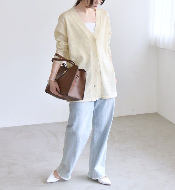 quaranciel「quaranciel:〈手洗い可能〉バルキー Vネック ガウン カーディガン」|カーディガン|