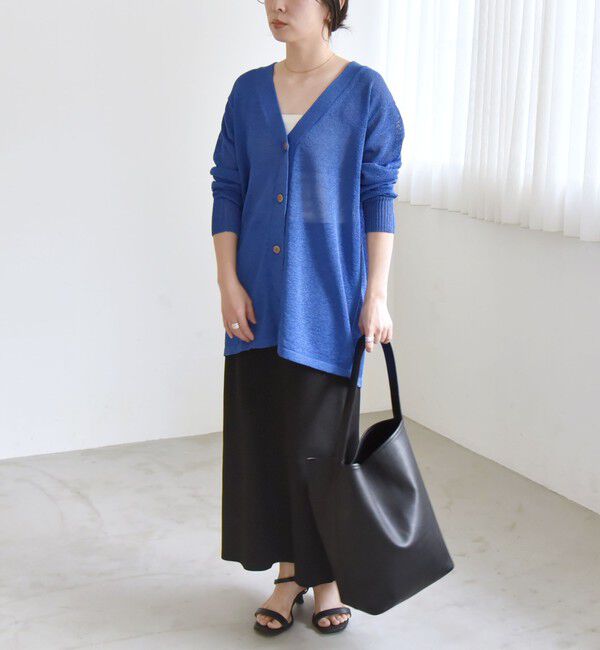 quaranciel「quaranciel:〈手洗い可能〉バルキー Vネック ガウン カーディガン」|カーディガン|