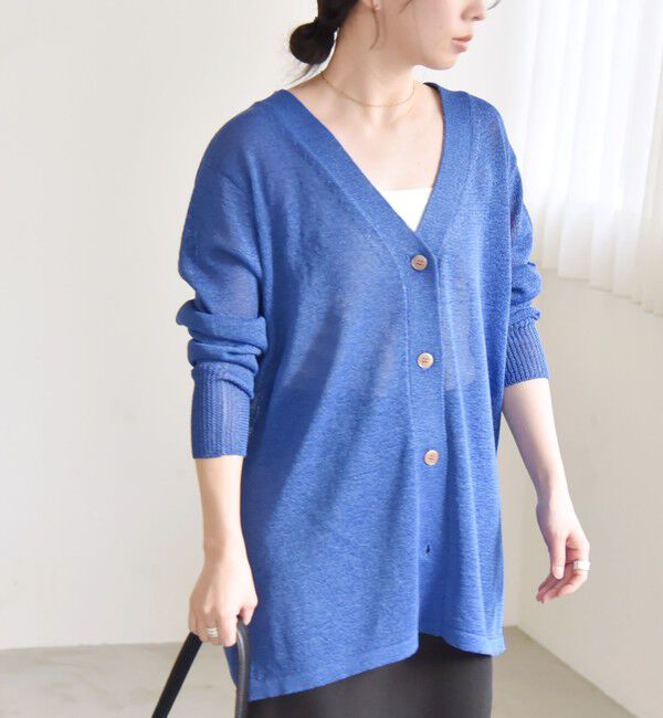 quaranciel「quaranciel:〈手洗い可能〉バルキー Vネック ガウン カーディガン」|カーディガン|