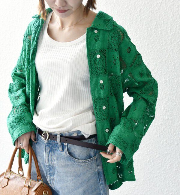 SHIPS any「SHIPS any:〈手洗い可能〉パッチワーク レース ジャケット シャツ」|その他|