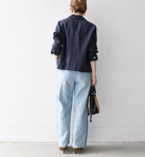 SHIPS any「SHIPS any:〈洗濯機可能〉ヨーロピアンフラックス リネン コンパクト テーラード ジャケット」|テーラードジャケット|