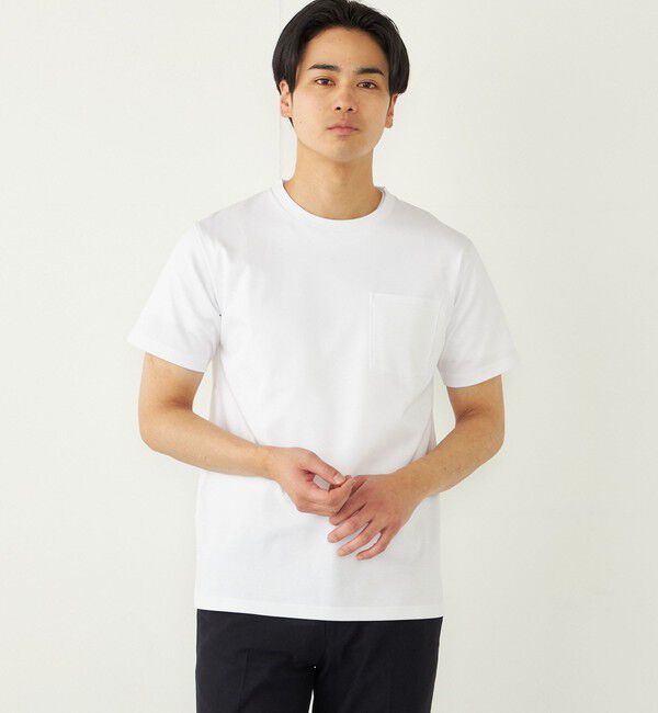 SHIPS Colors 「SHIPS Colors:〈接触冷感〉シルケット コットン クルーネック TEE◇」|Tシャツ・カットソー|ライトホワイト