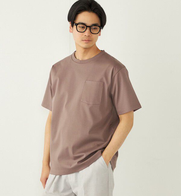 SHIPS Colors 「SHIPS Colors:〈接触冷感〉シルケット コットン クルーネック TEE◇」|Tシャツ・カットソー|ブラウン