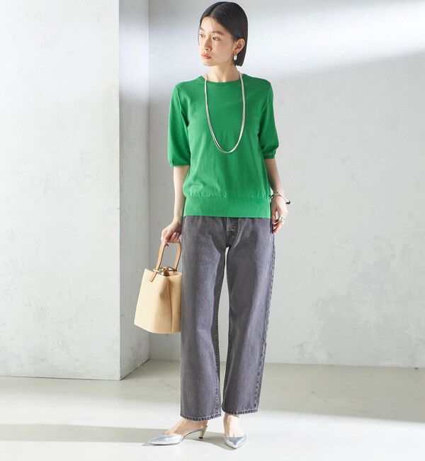 SHIPS for women「〈接触冷感 / 手洗い可能〉アイスコットン ショート スリーブ プルオーバー」|ニット・セーター|