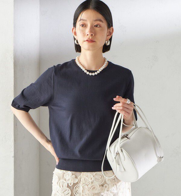 SHIPS for women「〈接触冷感 / 手洗い可能〉アイスコットン ショート スリーブ プルオーバー」|ニット・セーター|