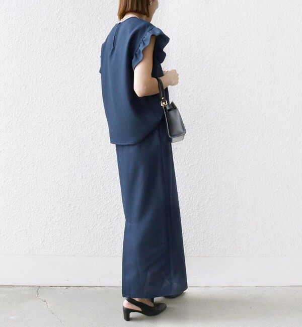 SHIPS any「SHIPS any:〈洗濯機可能〉リネンライク ブラウス &times; タイトスカート セットアップ」|ワンピース|