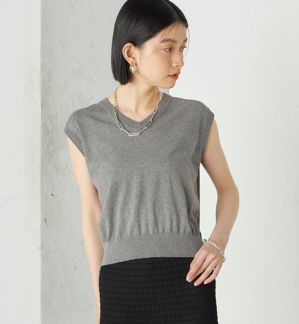 SHIPS for women「Wai＋:〈手洗い可能〉Vネック ベスト」|ニット・セーター|