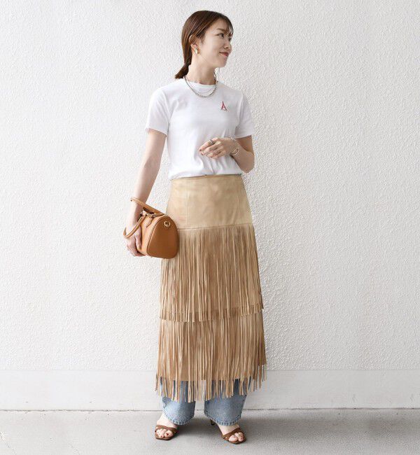 SHIPS any「bon_meur:〈手洗い可能〉フリンジ ティアード タイト スカート」|スカート|