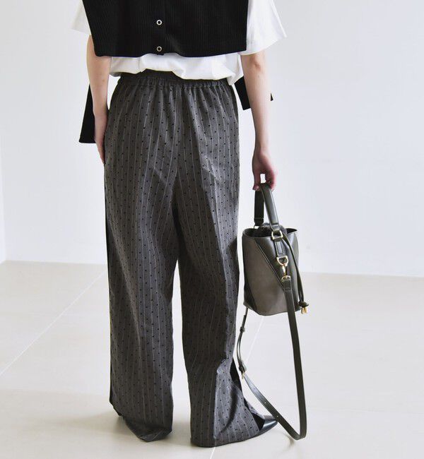 quaranciel「quaranciel:〈洗濯機可能〉フロッキー ドット ストライプ ライン イージー パンツ」|その他|