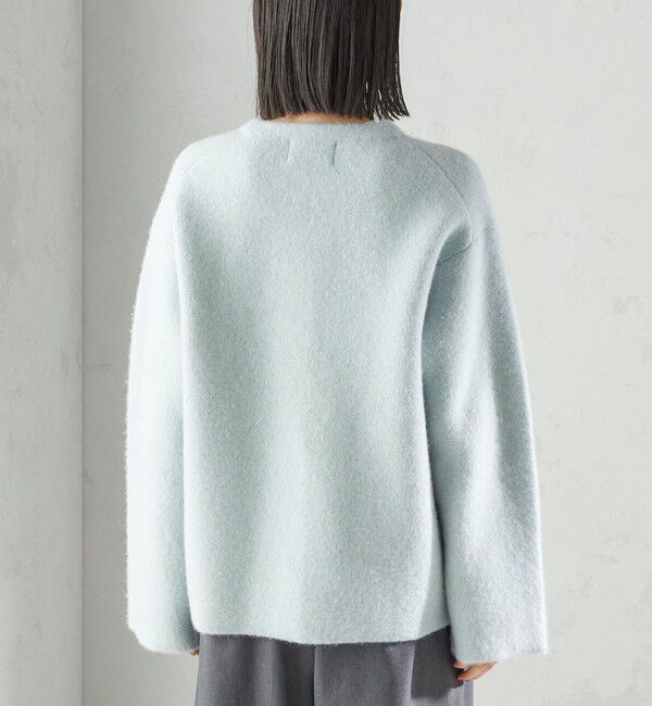 SHIPS for women「フォックス ブレンド ノーカラー ニット コート」|ノーカラーコート|