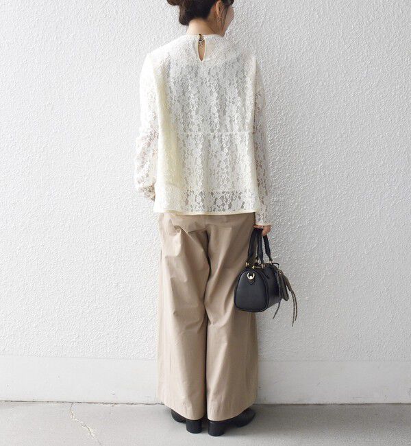 SHIPS any「《予約》SHIPS any:〈手洗い可能〉フラワー レース クルーネック ペプラム ブラウス」|シャツ・ブラウス|