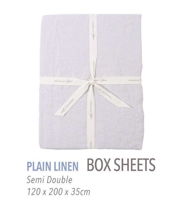 TOMORROWLAND HOME「プレーンリネン ボックスシーツ（セミダブル）」|その他|13 ライトグレー