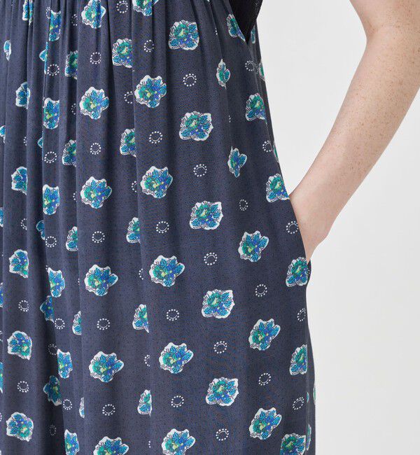 SOULEIADO「レーヨンシャンタンプリント コンビネゾン」|オールインワン|