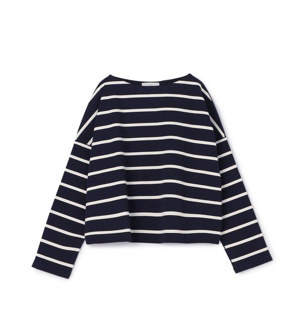 GALERIE VIE「クリアヤーンリブ ワイドボートネックプルオーバー」|Tシャツ・カットソー|68 ネイビー系